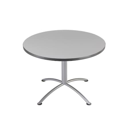 Iceberg CafeWorks CafÃ© Table, Gray Top, Silver Frame, 42 in Dia x 30 in H 65647